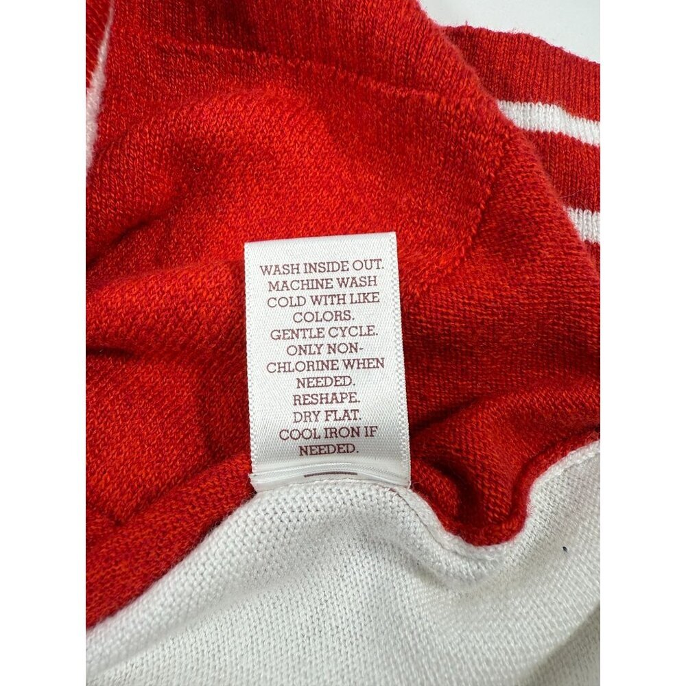 So Perfectly Soft Perfectly You Red & White Varsity Style Cardigan Y2K Preppy L - Picture 10 of 12
